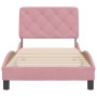 Estructura de cama sin colchón terciopelo rosa 80x200 cm