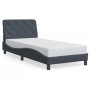 Estructura de cama sin colchón terciopelo gris oscuro 90x190 cm