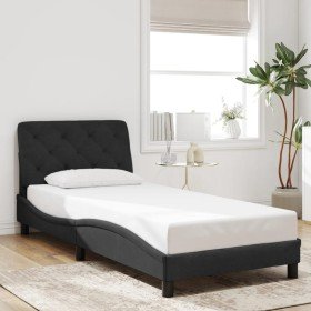 Estructura de cama sin colchón terciopelo negro 90x190 cm Estructura de cama sin colchón terciopelo negro 90x190 cm