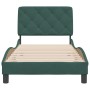 Estructura de cama sin colchón terciopelo verde oscuro 90x190cm