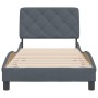 Estructura de cama sin colchón terciopelo gris oscuro 90x200 cm