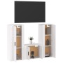 Set de muebles de TV 3 pzas madera contrachapada blanco brillo de vidaXL, Muebles TV - Ref: Foro24-3188744, Precio: 162,39 €,...