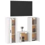 TV-Möbelset 3-teilig aus glänzend weißem Sperrholz von vidaXL, TV-Möbel - Ref: Foro24-3188744, Preis: 160,63 €, Rabatt: %