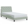 Estructura de cama sin colchón terciopelo gris claro 100x200 cm