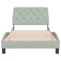 Estructura de cama sin colchón terciopelo gris claro 100x200 cm