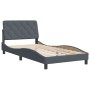Estructura de cama sin colchón terciopelo gris oscuro 100x200cm