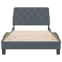 Estructura de cama sin colchón terciopelo gris oscuro 100x200cm