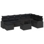Conjunto de sofá de jardín con cojín 9 pcs Negro