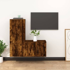 Set de muebles de TV 2 pzas madera contrachapada roble ahumado de vidaXL, Muebles TV - Ref: Foro24-3188723, Precio: 90,13 €, ...