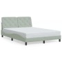 Estructura de cama sin colchón terciopelo gris claro 120x200 cm