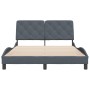 Estructura de cama sin colchón terciopelo gris oscuro 120x200cm