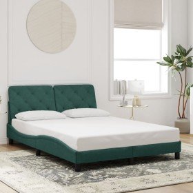 Estructura cama sin colchón terciopelo verde oscuro 120x200 cm en Camas y somieres | Comprar online en Foro24