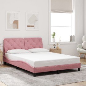 Estructura de cama sin colchón terciopelo rosa 120x200 cm en Camas y somieres | Comprar online en Foro24