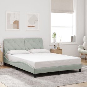 Estructura de cama sin colchón terciopelo gris claro 140x190 cm en Camas y somieres | Comprar online en Foro24