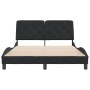 Estructura de cama sin colchón terciopelo negro 140x190 cm