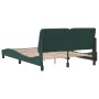 Estructura cama sin colchón terciopelo verde oscuro 140x190 cm
