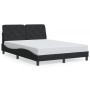 Estructura de cama sin colchón terciopelo negro 140x200 cm
