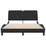 Estructura de cama sin colchón terciopelo negro 140x200 cm