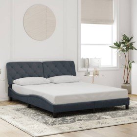 Estructura de cama sin colchón terciopelo gris oscuro 160x200cm en Camas y somieres | Comprar online en Foro24