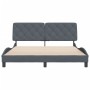 Estructura de cama sin colchón terciopelo gris oscuro 160x200cm