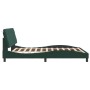 Estructura cama sin colchón terciopelo verde oscuro 160x200 cm
