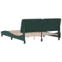 Estructura cama sin colchón terciopelo verde oscuro 160x200 cm