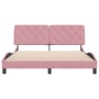 Estructura de cama sin colchón terciopelo rosa 160x200 cm