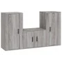 TV furniture set 3 pieces Sonoma gray plywood by vidaXL, TV Furniture - Ref: Foro24-3188524, Price: 143,14 €, Discount: %