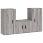 TV-Möbelset 3-teilig Sonoma graues Sperrholz von vidaXL, TV-Möbel - Ref: Foro24-3188524, Preis: 144,90 €, Rabatt: %