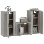 TV furniture set 3 pieces Sonoma gray plywood by vidaXL, TV Furniture - Ref: Foro24-3188524, Price: 143,14 €, Discount: %