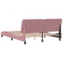 Estructura de cama sin colchón terciopelo rosa 160x200 cm