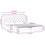 Estructura de cama sin colchón terciopelo rosa 160x200 cm