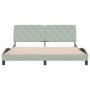 Estructura de cama sin colchón terciopelo gris claro 180x200 cm