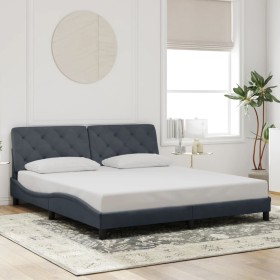 Estructura de cama sin colchón terciopelo gris oscuro 180x200cm