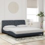 Estructura de cama sin colchón terciopelo gris oscuro 180x200cm