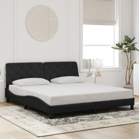 Estructura de cama sin colchón terciopelo negro 180x200 cm en Camas y somieres | Comprar online en Foro24