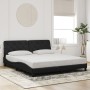 Estructura de cama sin colchón terciopelo negro 180x200 cm