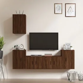 TV-Möbelset 5-tlg. Sperrholz Eiche braun von vidaXL, TV-Möbel - Ref: Foro24-3188573, Preis: 189,22 €, Rabatt: %
