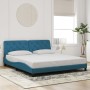 Estructura de cama con cabecero terciopelo azul 180x200 cm