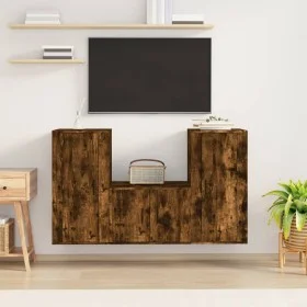 Set de muebles de TV 3 pzas madera contrachapada roble ahumado de vidaXL, Muebles TV - Ref: Foro24-3188523, Precio: 133,89 €,...