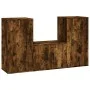 TV-Möbelset 3-teilig aus geräuchertem Eichensperrholz von vidaXL, TV-Möbel - Ref: Foro24-3188523, Preis: 133,89 €, Rabatt: %