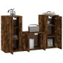 TV-Möbelset 3-teilig aus geräuchertem Eichensperrholz von vidaXL, TV-Möbel - Ref: Foro24-3188523, Preis: 135,45 €, Rabatt: %
