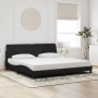 Estructura cama sin colchón terciopelo negro 200x200 cm