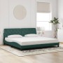 Estructura cama sin colchón terciopelo verde oscuro 200x200 cm