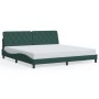 Estructura cama sin colchón terciopelo verde oscuro 200x200 cm