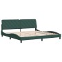 Estructura cama sin colchón terciopelo verde oscuro 200x200 cm