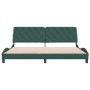 Estructura cama sin colchón terciopelo verde oscuro 200x200 cm