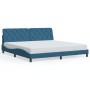 Estructura de cama sin colchón terciopelo azul 200x200 cm