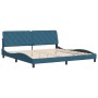 Estructura de cama sin colchón terciopelo azul 200x200 cm