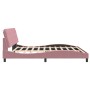 Estructura cama sin colchón terciopelo rosa 200x200 cm